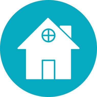 Arkaplanda emlak evi simgesi.