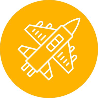 Askeri uçak ikonu, web illüstrasyonu