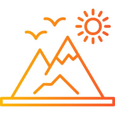 güzel dağ manzarası vektör simgesi