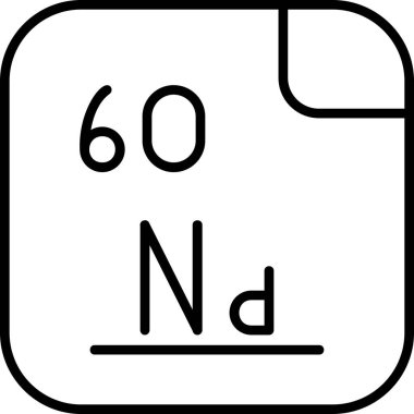 Neodymium simgesi vektör illüstrasyonu