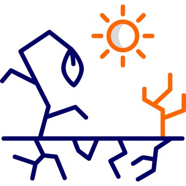 Düz çizgi simgesinin kuraklık vektör illüstrasyonu