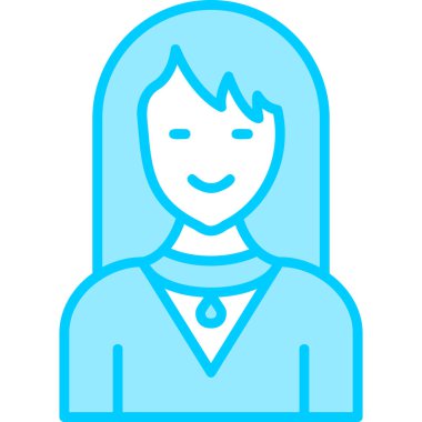 Kadın. Web simgesi basit illüstrasyon