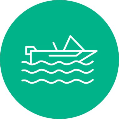 Motorlu tekne simgesi, modern tasarım illüstrasyonu