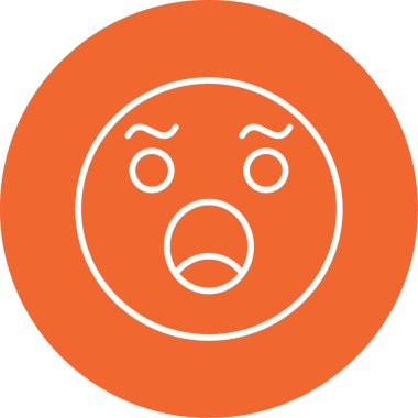 Şaşırmış emoji simgesinin vektör illüstrasyonu