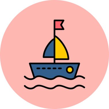 Tekne simgesi, modern tasarım illüstrasyonu