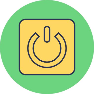 Güç Düğmesi simgesi, vektör illüstrasyonu