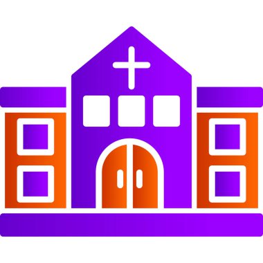 Çapraz, grafik resimli kilise binası 
