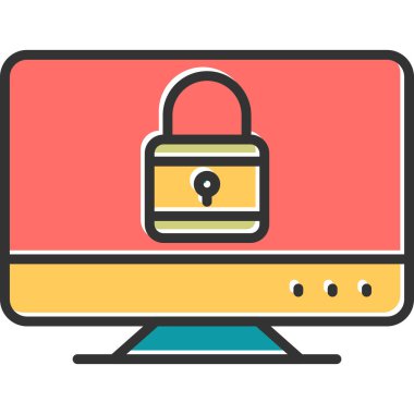 Güvenlik. Web simgesi basit bir illüstrasyon. Ekranı Kilitle
