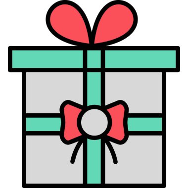 Hediye kutusu simgesi. Basit resimleme