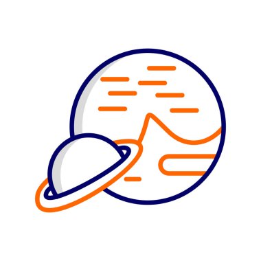 Bir gezegen simgesinin vektör illüstrasyonu