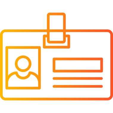 Kimlik kartı, kişisel ve ticari kullanım için basit illüstrasyon simgesi 