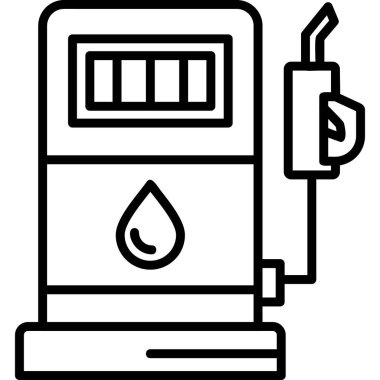 Yakıt istasyonu simgesi, vektör illüstrasyonu