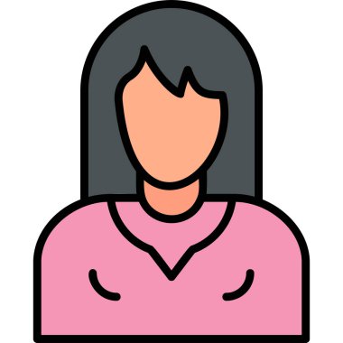 Dişi avatar. Web simgesi basit illüstrasyon