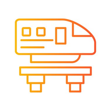 illustration of modern Subway train on railroad