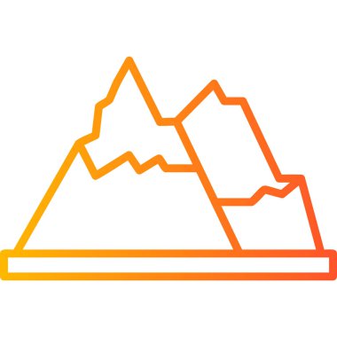 Bir dağ simgesinin vektör illüstrasyonu