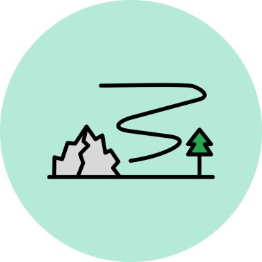 Kuzey Işıkları. Web simgesi vektör illüstrasyonu 