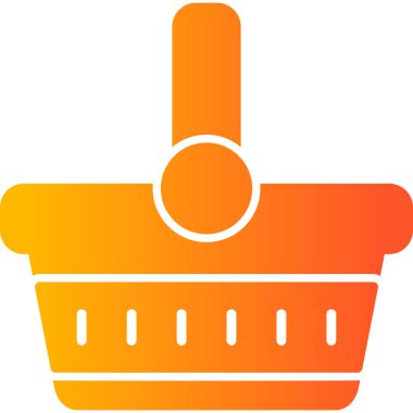 Piknik sepeti simgesi, vektör illüstrasyonu