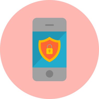 mobil güvenlik vektör çizgisi simgesi