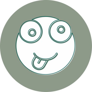 Face emoticon vektör illüstrasyonu, emoji, Çılgın duygu avatarı