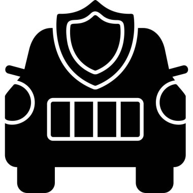 Araba sigortası. Web simgesi basit illüstrasyon