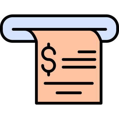 Alışveriş makbuzu, web simgesi basit illüstrasyon