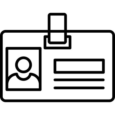 Kimlik kartı, kişisel ve ticari kullanım için basit illüstrasyon simgesi 