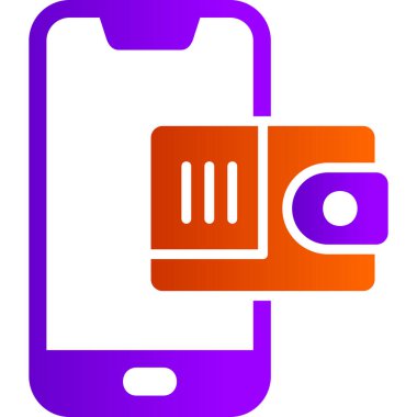 Cep telefonu cüzdanı. Web simgesi basit illüstrasyon