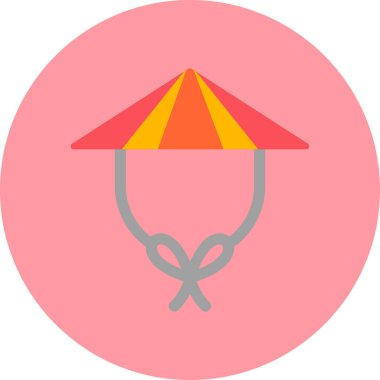Çin Şapkası web simgesi basit illüstrasyon