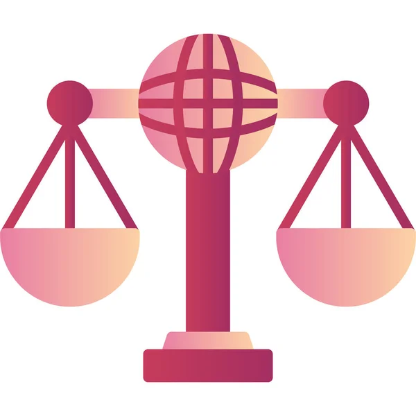Derecho Internacional Icono Web Vector Ilustración — Archivo Imágenes Vectoriales