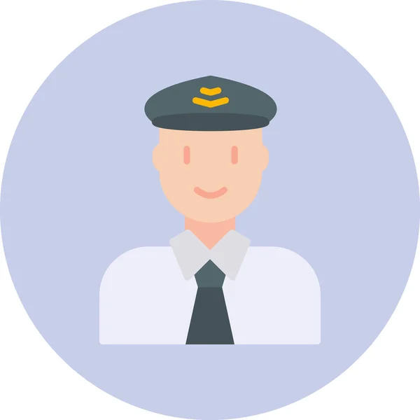 Piloto Homem Avatar Ilustração Aviador Profissão — Vetor de Stock