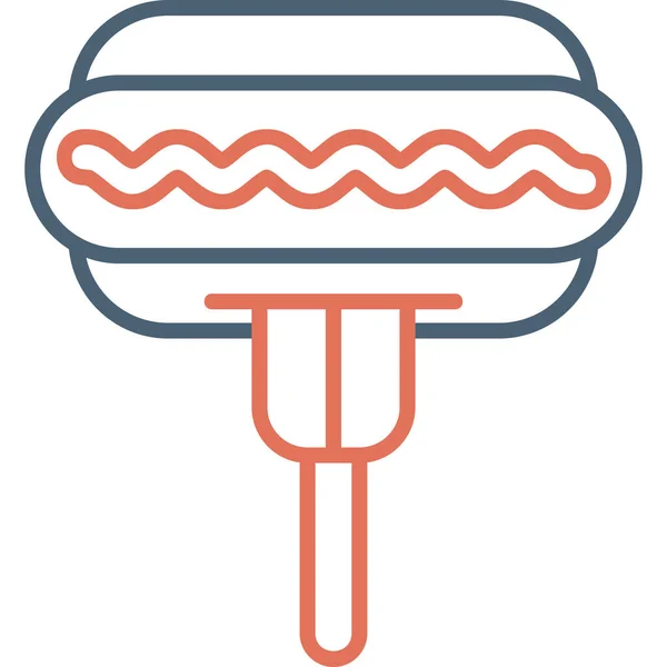 Векторная Иллюстрация Пищевой Иконы Hot Dog — стоковый вектор