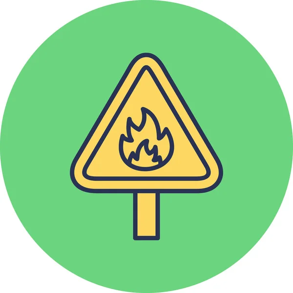 Icône Web Inflammable Illustration Simple — Image vectorielle