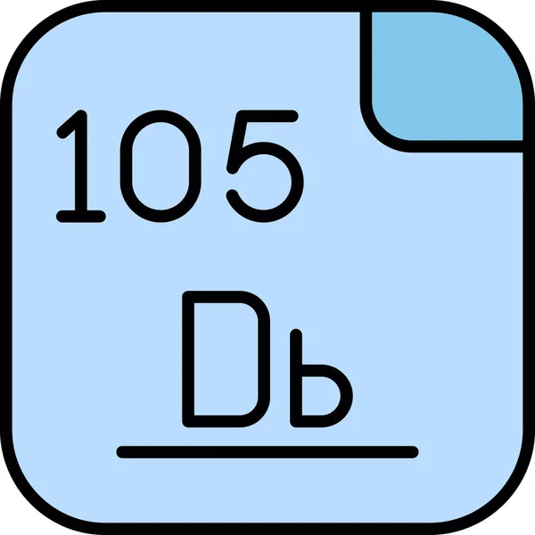 Dubnio Elemento Químico Sintético Con Símbolo Número Atómico 105 Altamente — Vector de stock