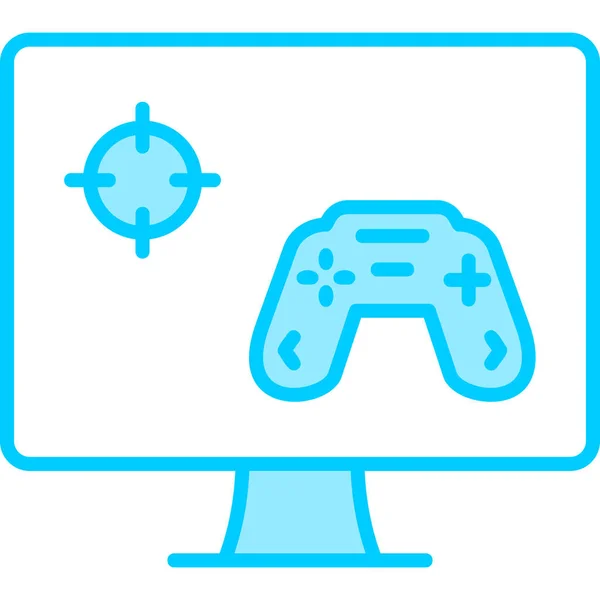 Juegos Línea Diseño Simple — Vector de stock