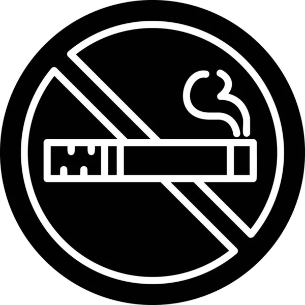Ícone Não Fumar Isolado Backgroun Abstrato —  Vetores de Stock