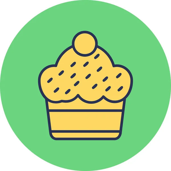 カップケーキ 甘いペストリー食品のグラフィックイラスト — ストックベクタ