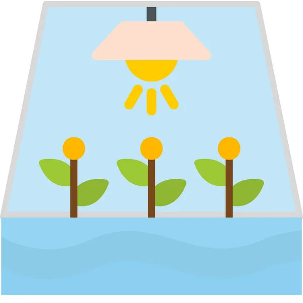 Energieeinsparung Ökologie Umweltkonzept Beleuchtung Pflanzen Symbol — Stockvektor