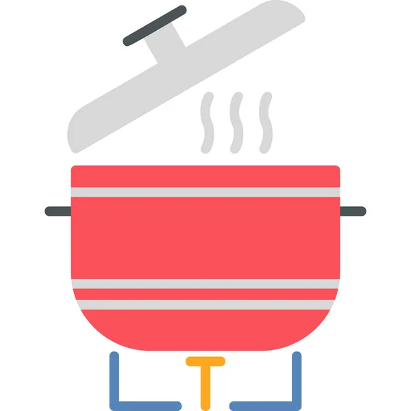 Stewing Food Web Icon Vector Illustration — Stock Vector