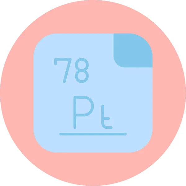 Platina Mendeleev Periodická Ikona Tabulky — Stockový vektor