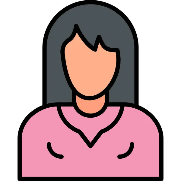 Female Avatar Web Icon Simple Illustration — Image vectorielle