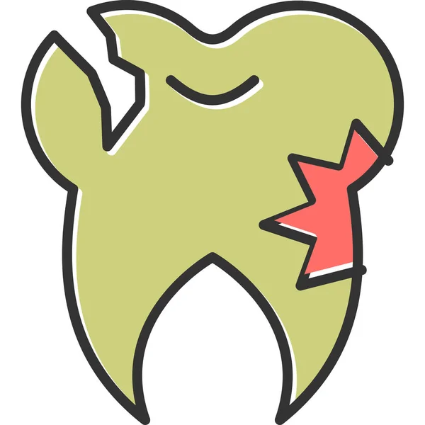 Graphic Cartoon Art Illustration Caries Tooth — Stockový vektor