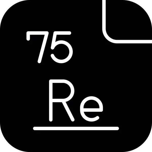 Renio Elemento Químico Mendeleev Icono Tabla Periódica — Vector de stock