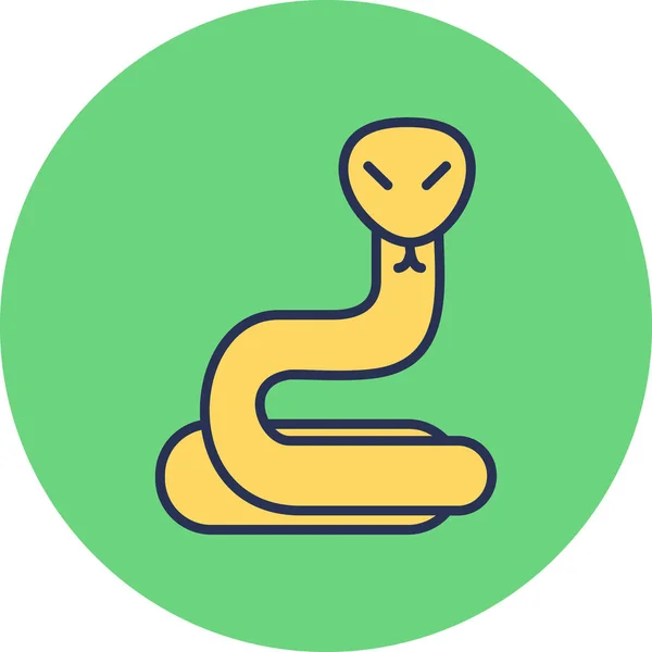 Ilustración Vectorial Del Icono Serpiente Única — Vector de stock