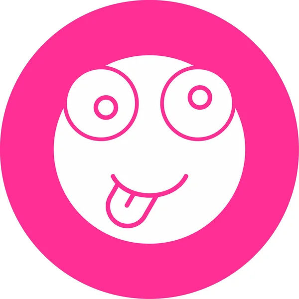 Face Emoticon Vector Illustration Emoji Crazy Emotion Avatar — Stock Vector