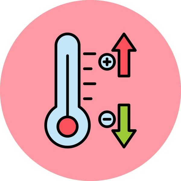 Illustration Der Temperatur Web Symbol Vektorgrafik — Stockvektor