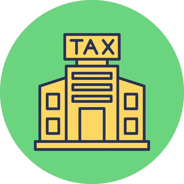 Φορολογική Υπηρεσία Κτίριο Εικονίδιο Διάνυσμα — Διανυσματικό Αρχείο