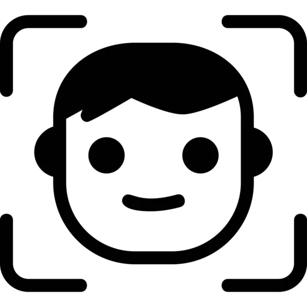 Happy Face Jednoduchá Ikona Ilustrace Přístup Identifikace — Stockový vektor
