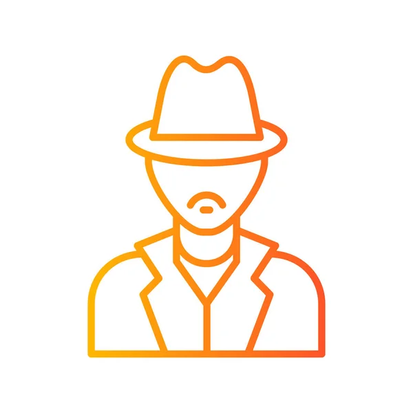 Hombre Con Icono Sombrero Ilustración Vectorial — Vector de stock