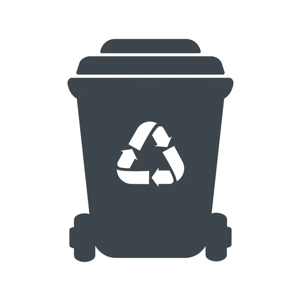 Trash Can Icon Garbage Bin Isolated White Background Ecology Concept — Stock Vector