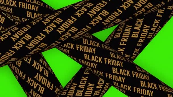 Black Friday Kreativ Typografisk Animation Sväng Grön Skärm — Stockvideo